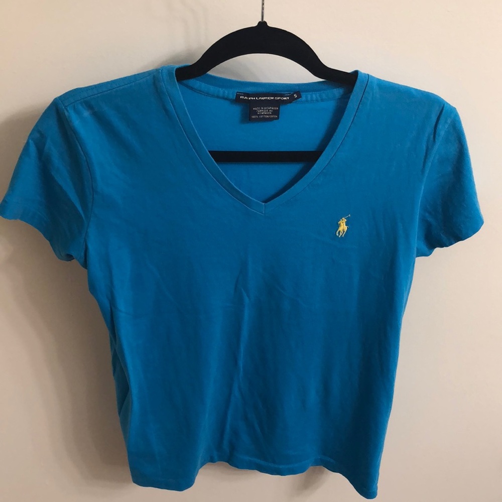 Ralph Lauren Sport T-shirt Size S Color Blue Yellow